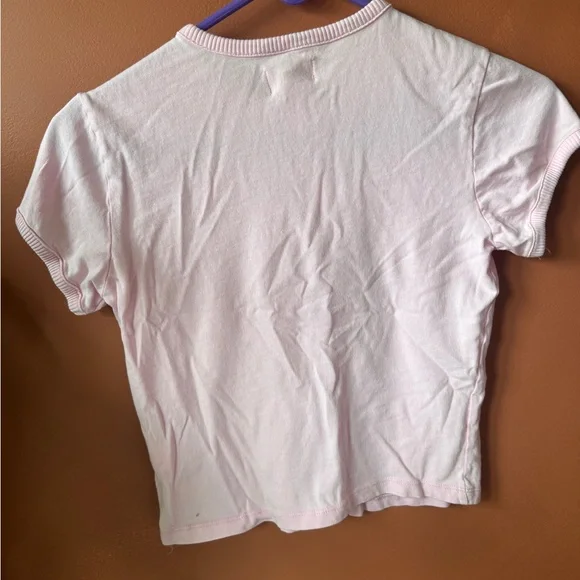 LoveShackFancy Pink Tee with Dinosaur Graphic - Picture 4 of 4